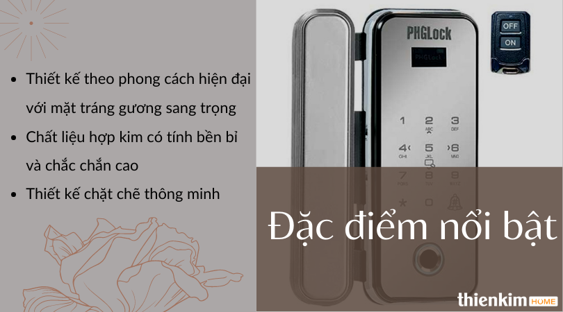 Khóa điện tử PHGlock FG3605 Silver Remote hiện đại 